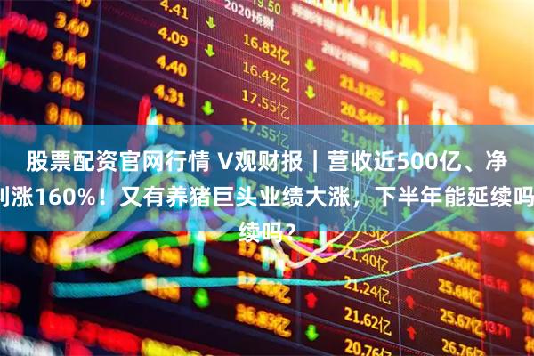 股票配资官网行情 V观财报｜营收近500亿、净利涨160%！又有养猪巨头业绩大涨，下半年能延续吗？